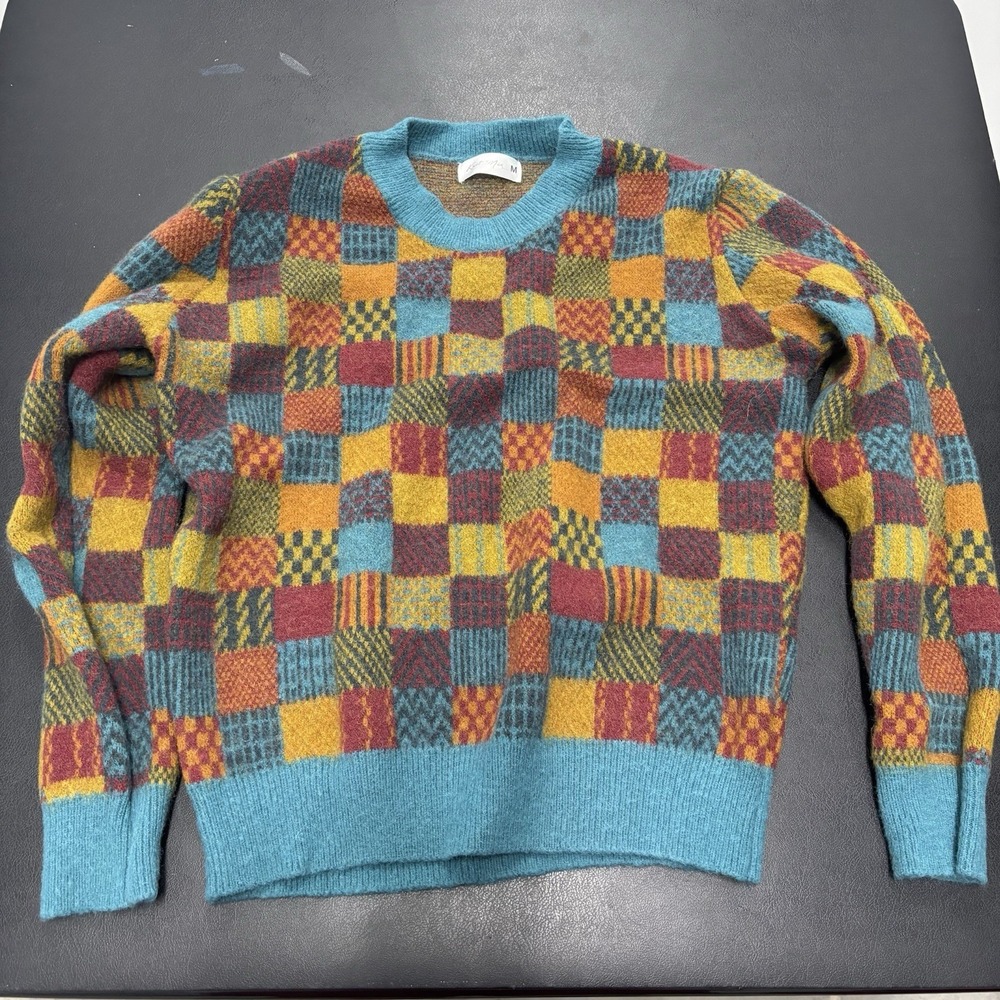 Knit‎ Mix Multicolor Patchwork Sweater Womens Size Medium